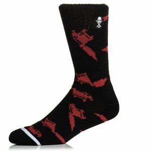 New Sullen Machined Socks Black Red Tattoo Artist